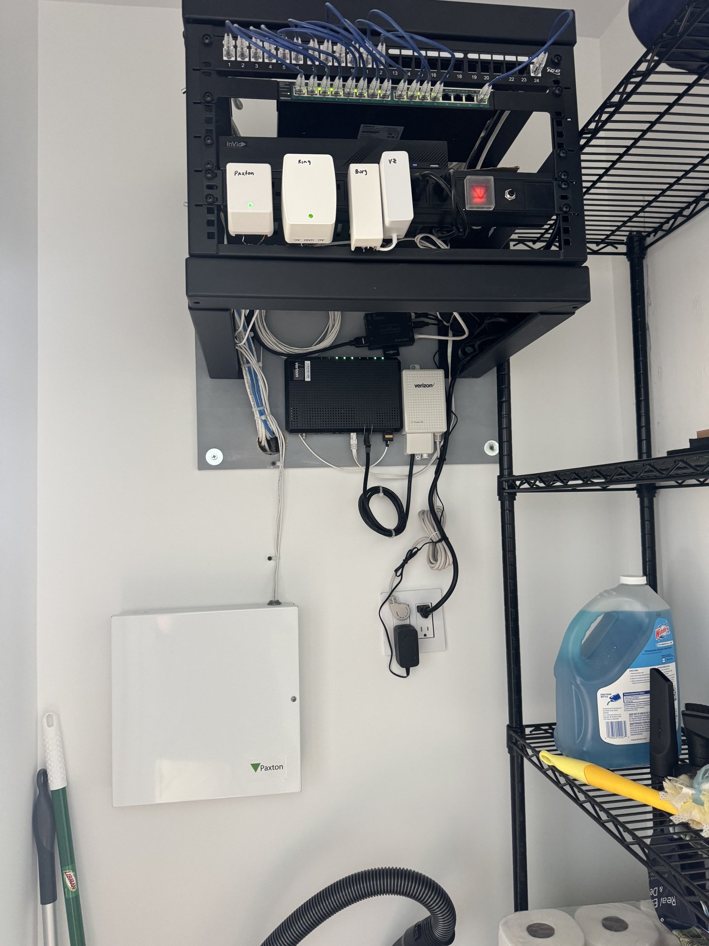 IT network cabinet with structured cabling and patch panel installed for a real estate office in East Hills, NY